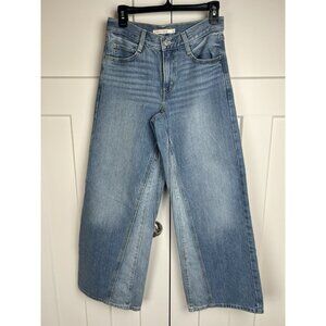 Levi's 94 Jeans Womens 25x31 Blue Cotton Denim Wide Leg Baggy Workwear Faded